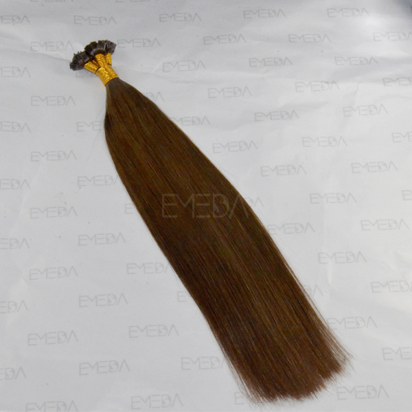 dark color straight flat tip peruvian hair extension CX039